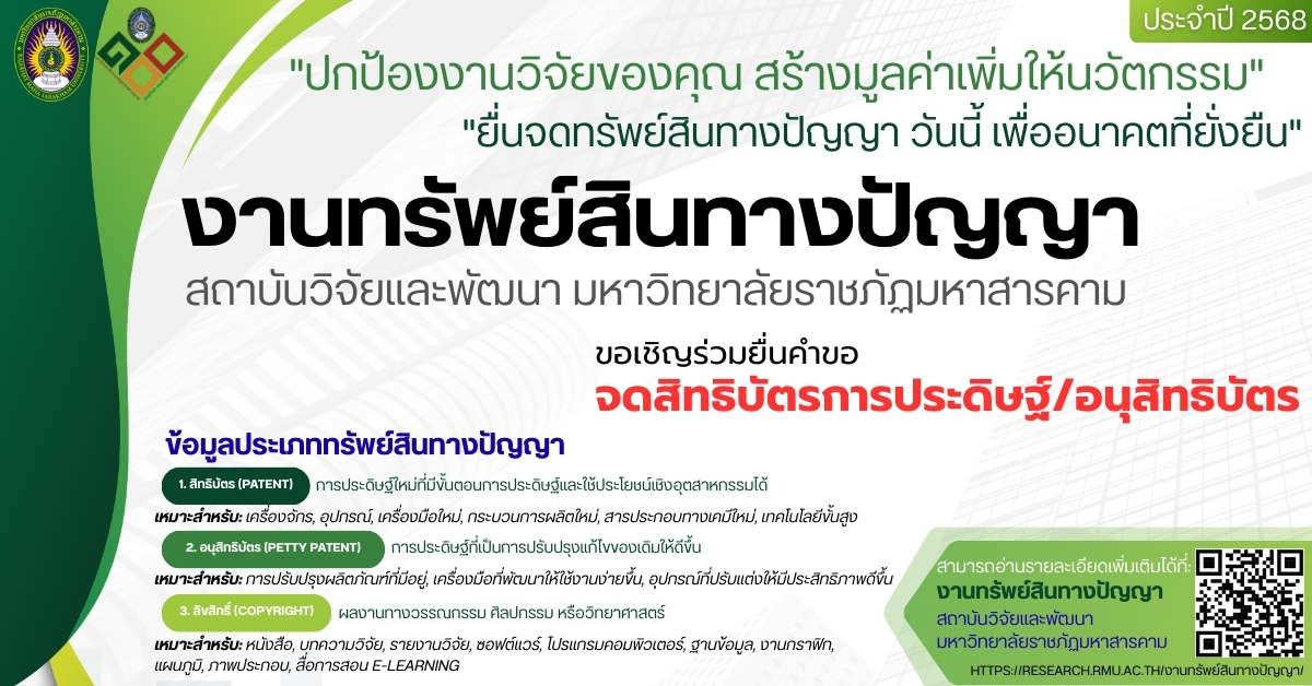 ปกป้องงานวิจัยของคุณ สร้างมูลค่าเพิ่มให้